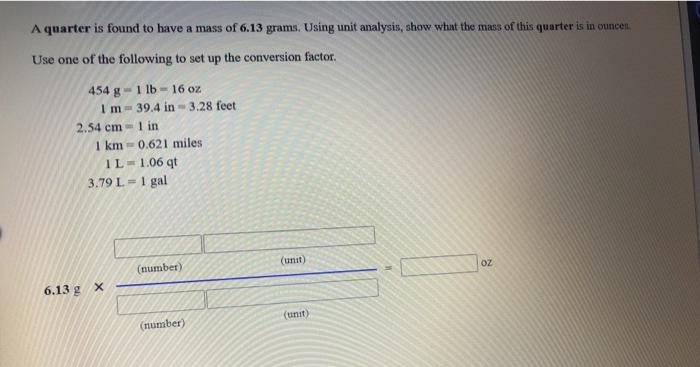 Solved A quarter is found to have a mass of 6.13 grams. Chegg