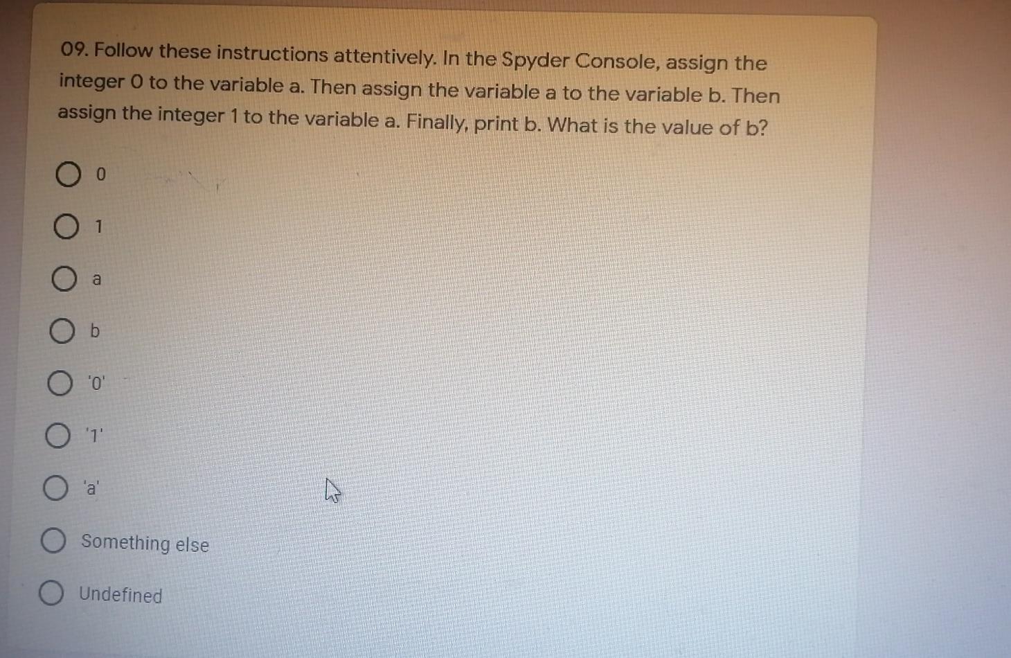 Solved 09. Follow these instructions attentively. In the | Chegg.com