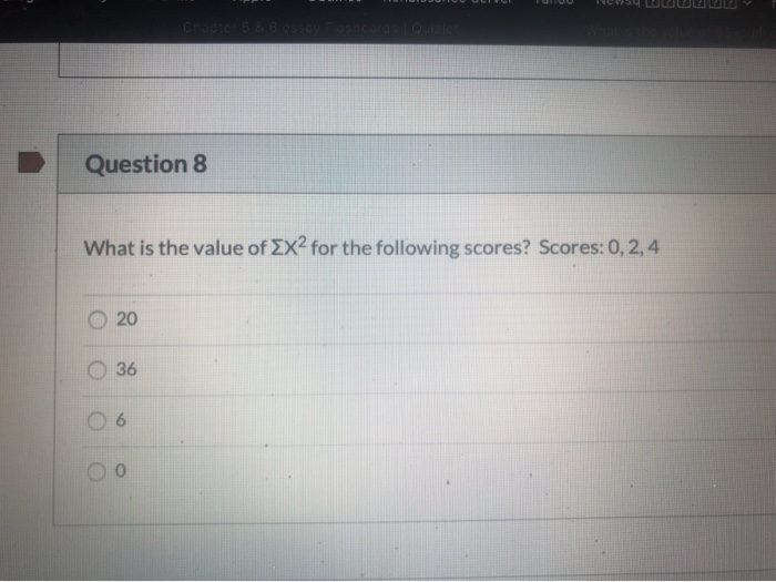 Solved Question 42 2.7 Pts A Sample Of N = 20 Scores Has A | Chegg.com