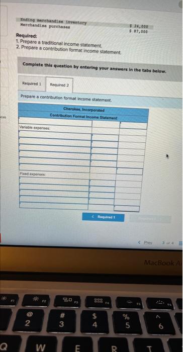 Solved 1. Prepare A Traditional Income Statement. 2. Prepare | Chegg.com