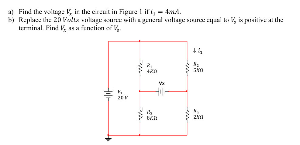 Solved a) ﻿Find the voltage Vx ﻿in the circuit in Figure 1 | Chegg.com