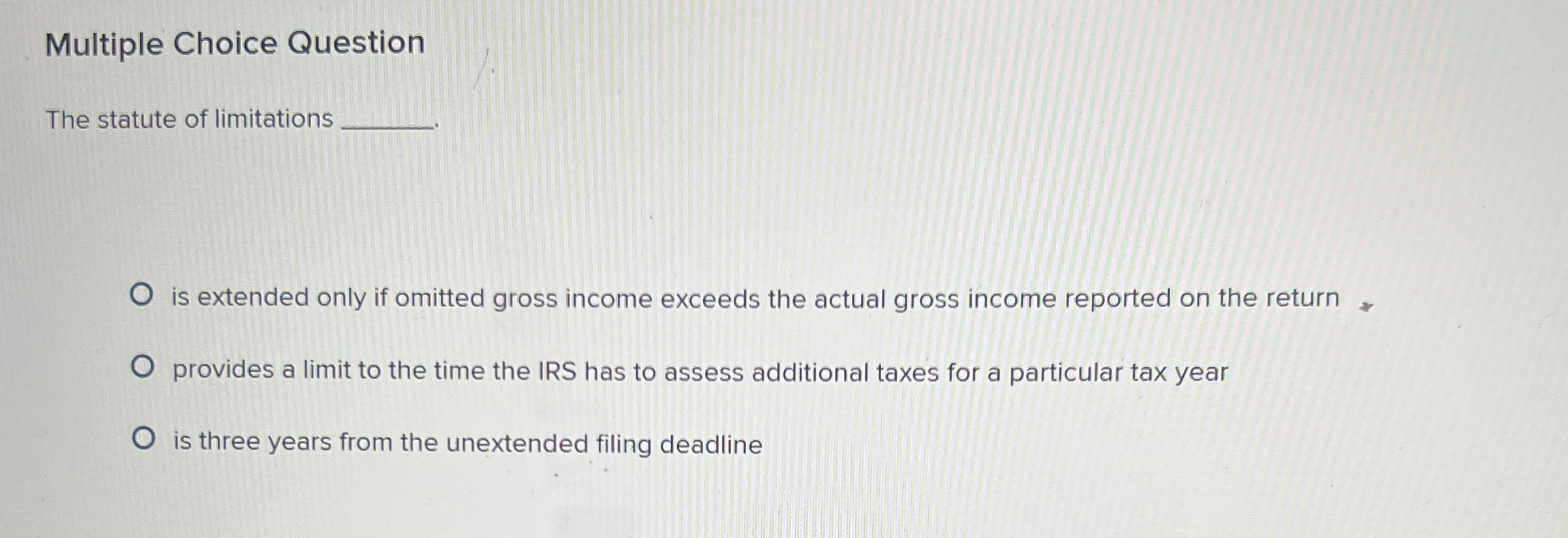 Solved Multiple Choice Questionthe Statute Of Limitations Chegg Com