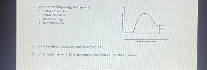 Solved 7. Label the following energy diagram with Ac | Chegg.com