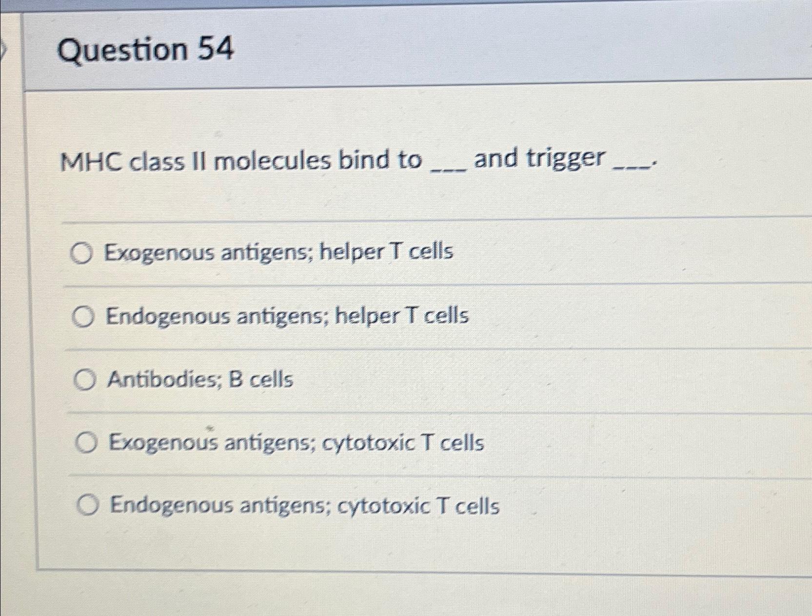 helper t cells and mhc class 2