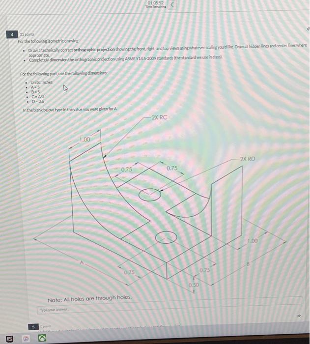 Solved 010552 25 point For the following isometric drawing • | Chegg.com