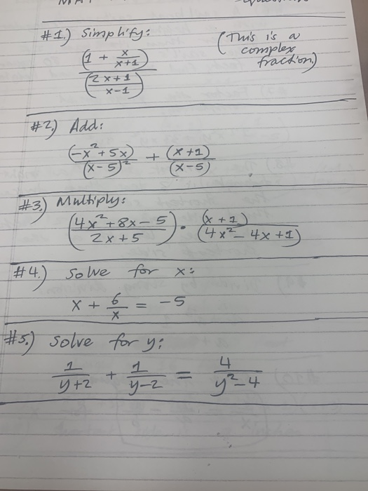 Solved VI 1 Simplify This Is A L Complex Fraction 2 Chegg