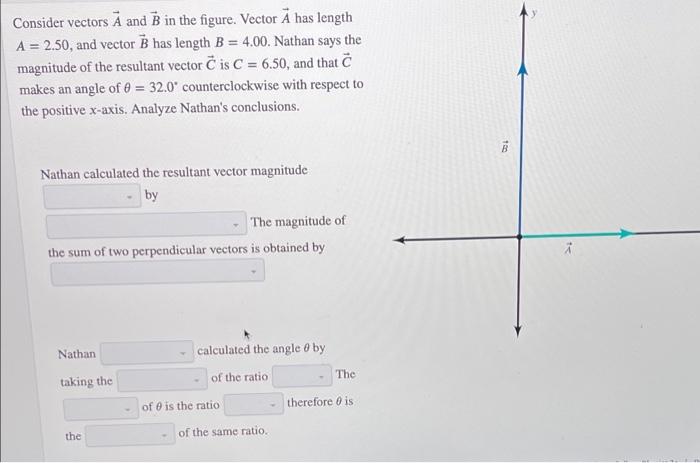 Solved Consider vectors A and B in the figure. Vector A has | Chegg.com