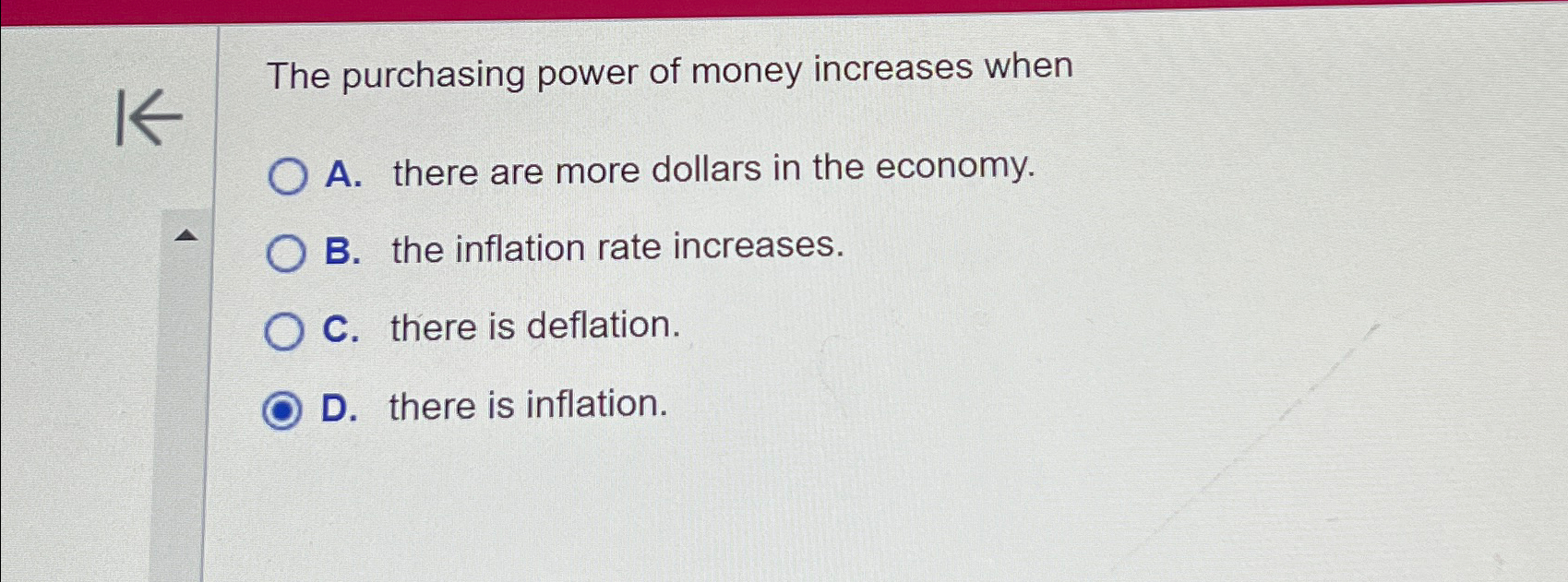 Solved The purchasing power of money increases whenA. ﻿there | Chegg.com