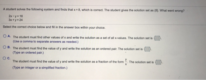 Solved A student solves the following system and finds that | Chegg.com