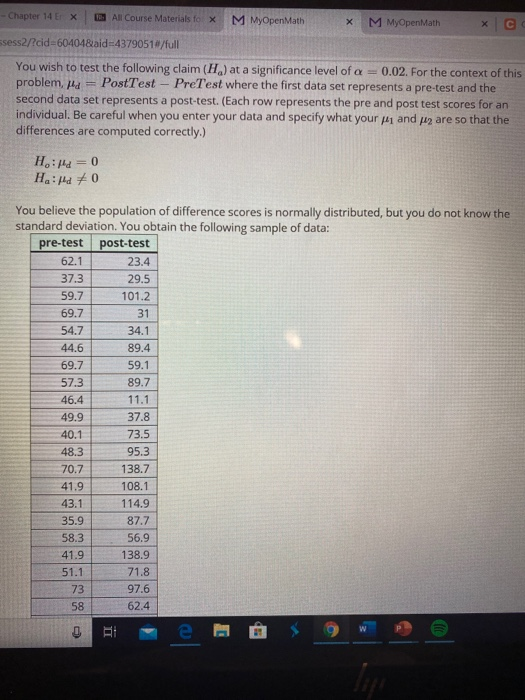 Solved - Chapter 14 w All Course Materials fox M MyOpen Math | Chegg.com