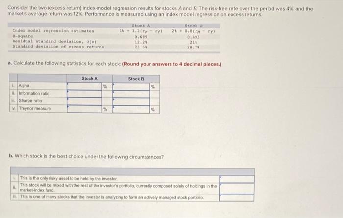 Solved Part B Is Options Are Either "stock A" Or "stock B" | Chegg.com