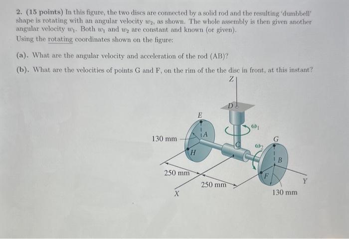 Solved 2. (15 points) In this figure, the two discs are | Chegg.com