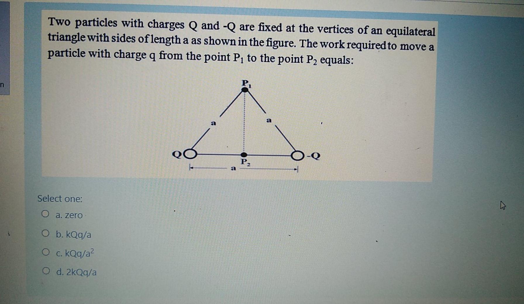 Solved Two particles with charges Q and -Q are fixed at the | Chegg.com
