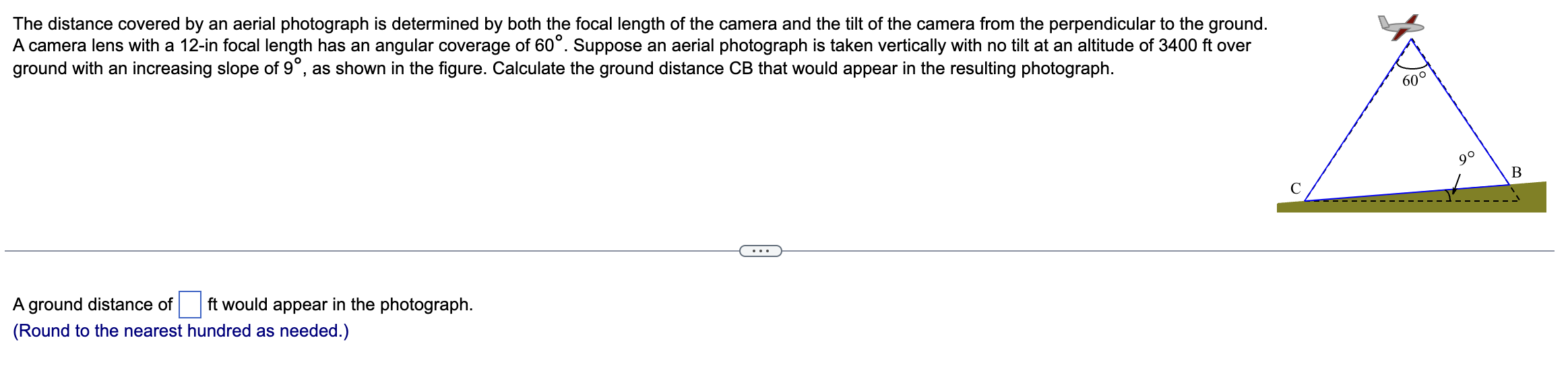 Solved The distance covered by an aerial photograph is | Chegg.com