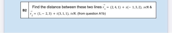 Solved Find the distance between these two lines | Chegg.com