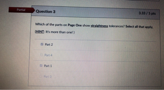 Solved Partial Question 3 3.33/5 pts Which of the parts on | Chegg.com