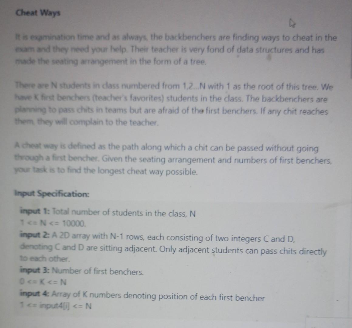 Solved It is examination time and as always, the | Chegg.com