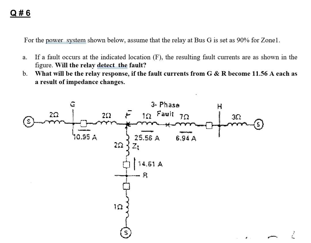 Solved Q 6 For The Power System Shown Below Assume That Chegg Com