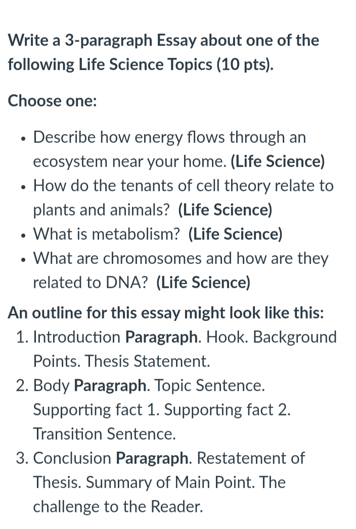good science topics to write about