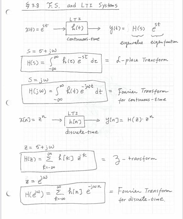 Solved It Signals and systems class I have the lecture note | Chegg.com