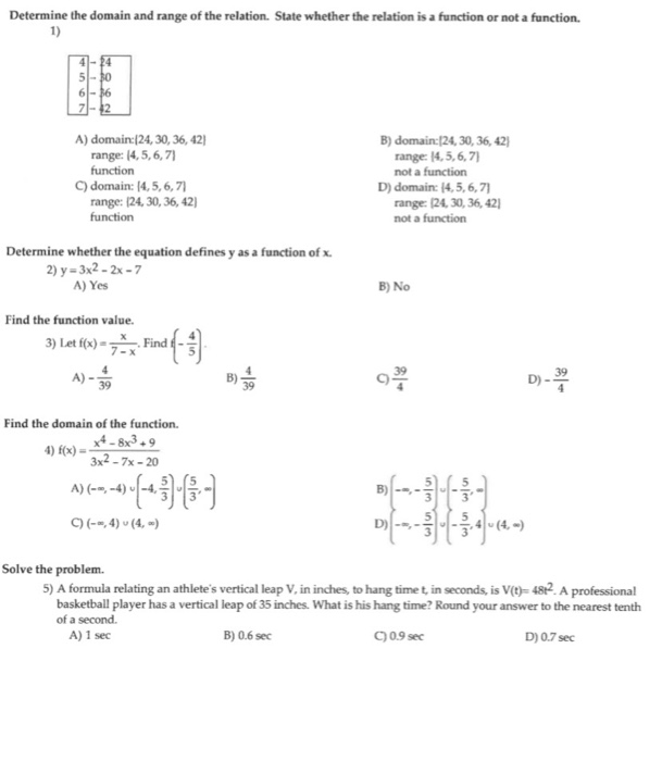 Solved Determine the domain and range of the relation. State | Chegg.com