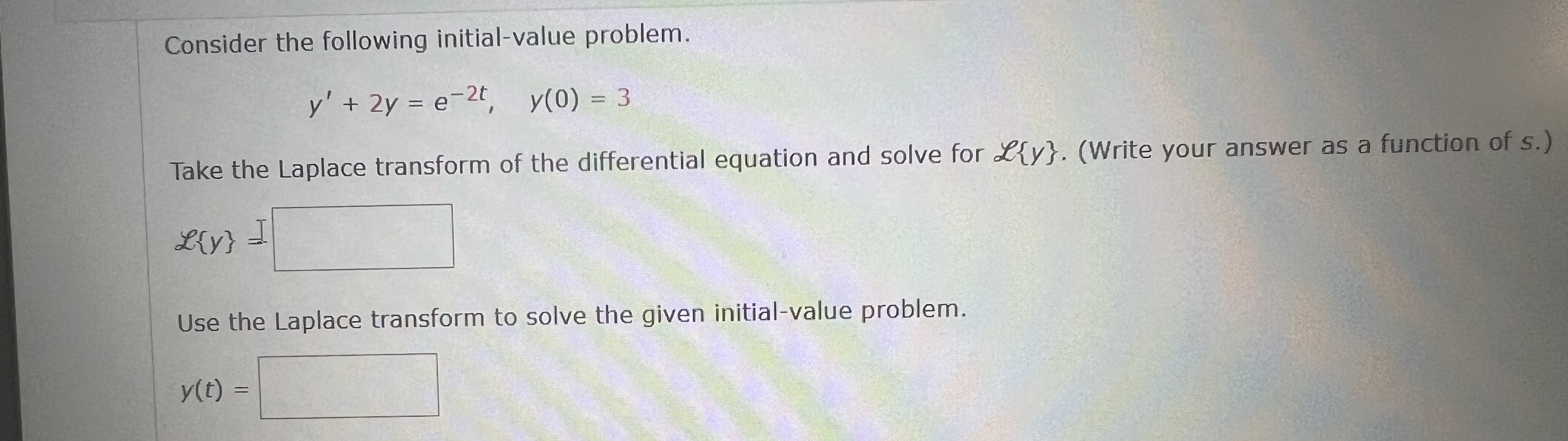 Solved Consider The Following Initial Value Chegg Com