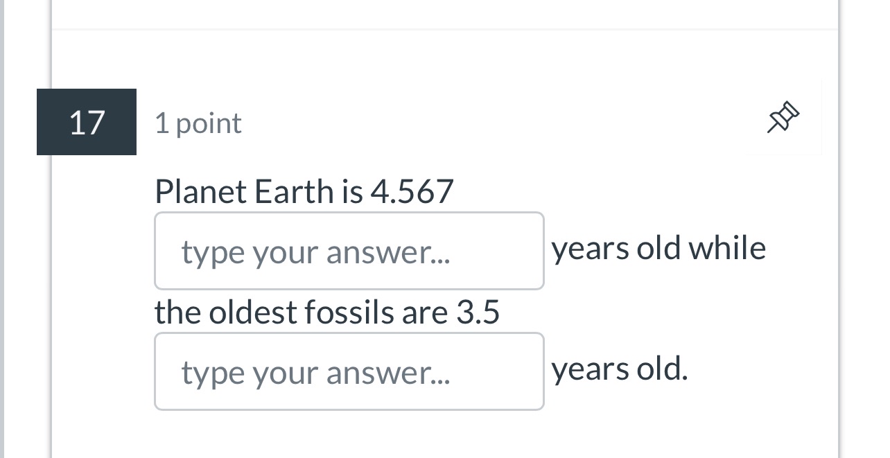 Solved 171 ﻿pointPlanet Earth is 4.567 q,years old while the | Chegg.com
