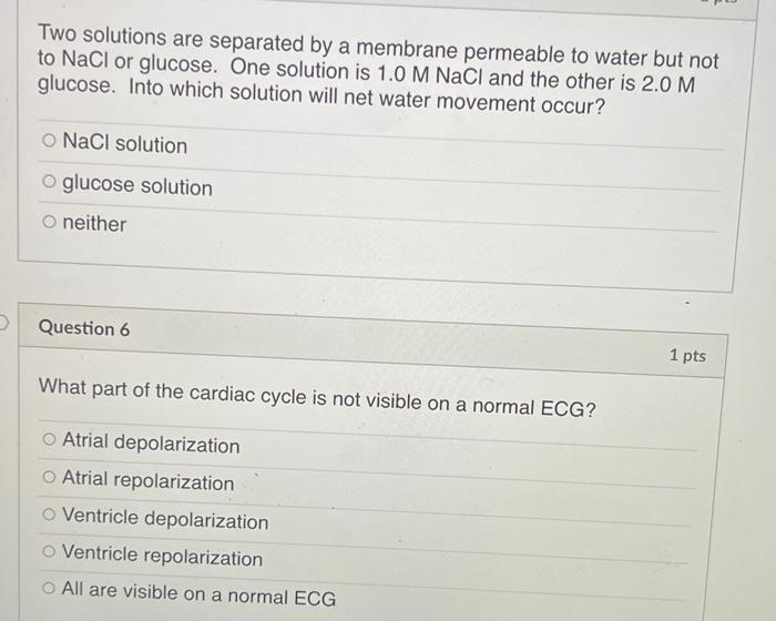 Solved Two Solutions Are Separated By A Membrane Permeable | Chegg.com