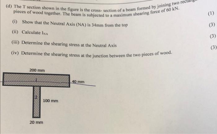 Solved (d) The T section shown in the figure is the | Chegg.com