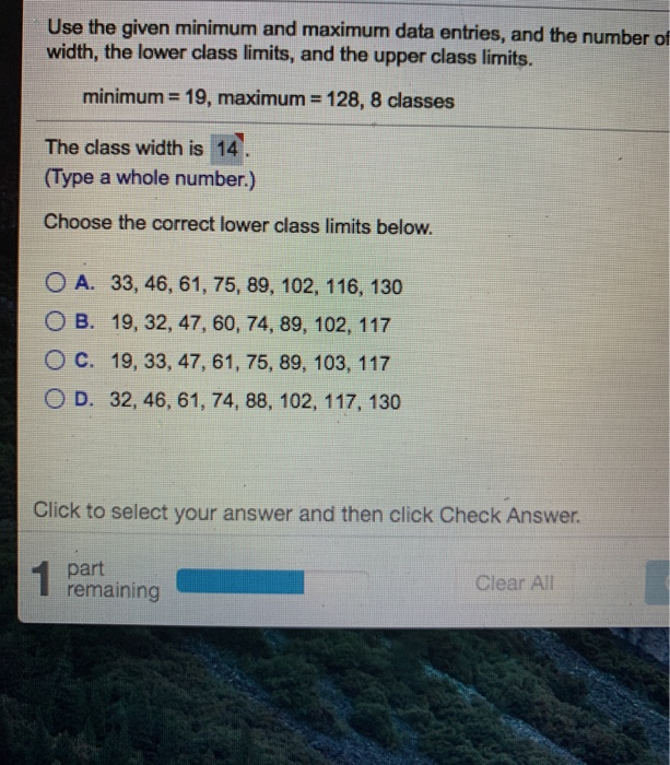 Solved Question Help ju Use the given minimum and maximum | Chegg.com