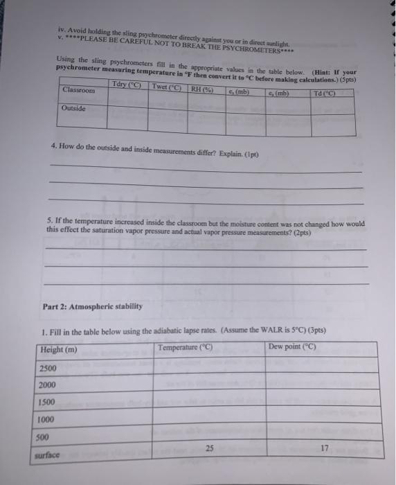 Solved Name and section member Exercise 5: Atmospheric | Chegg.com