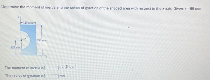 Solved Determine the moment of inertia and the radius of | Chegg.com