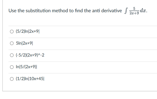Solved Use the substitution method to find the anti | Chegg.com