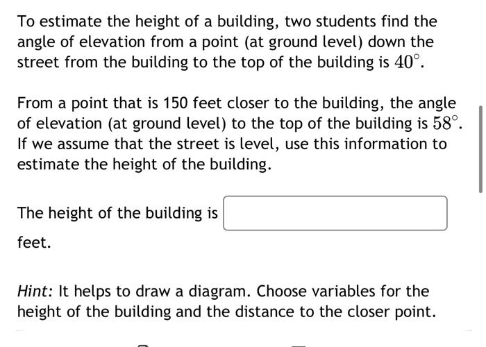 solved-to-estimate-the-height-of-a-building-two-students-chegg