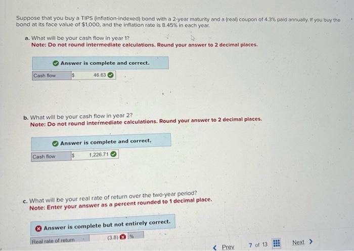 Solved Suppose That You Buy A TIPS (inflation-indexed) Bond | Chegg.com