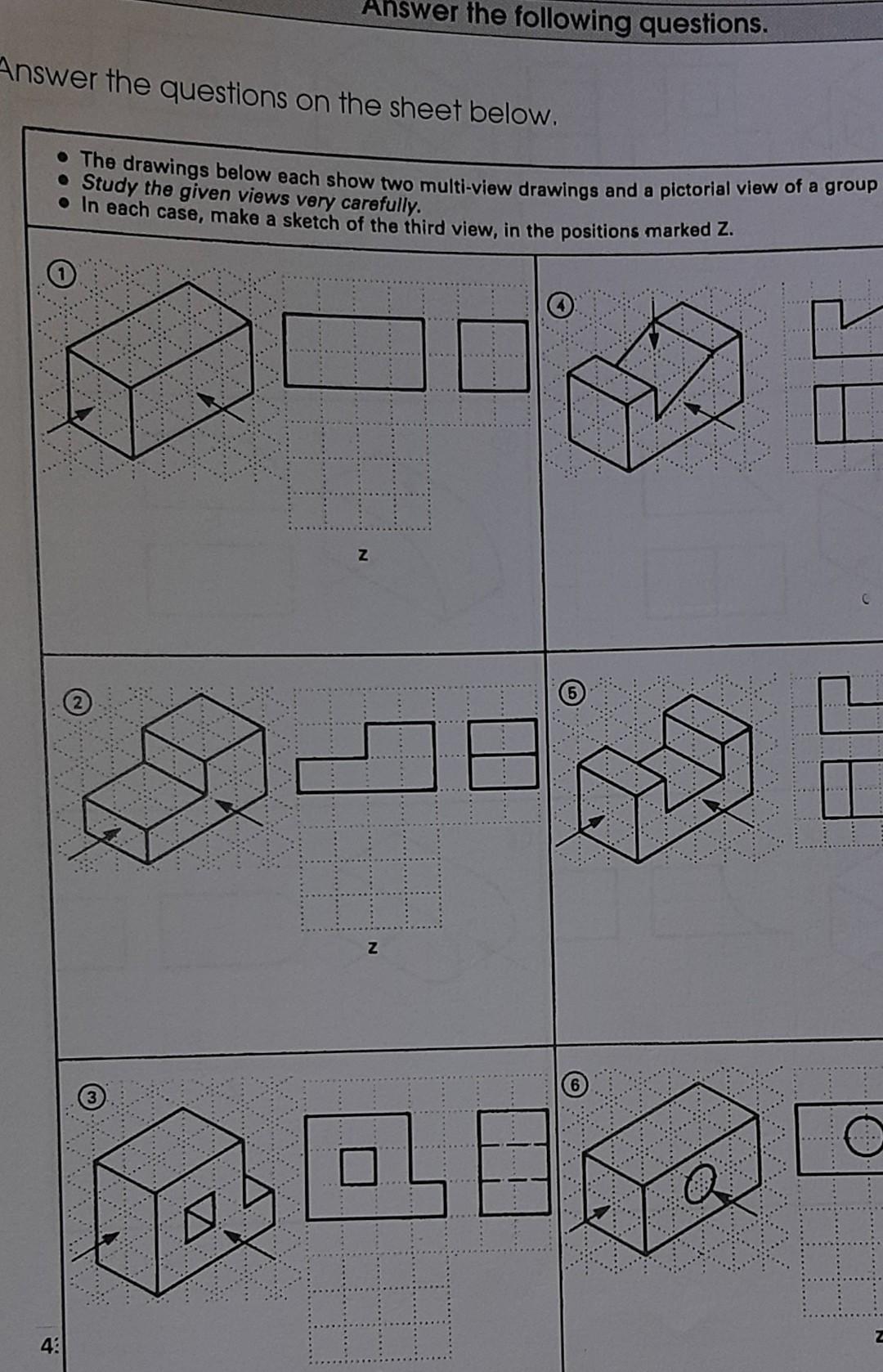Solved Answer the following questions. The drawings below | Chegg.com