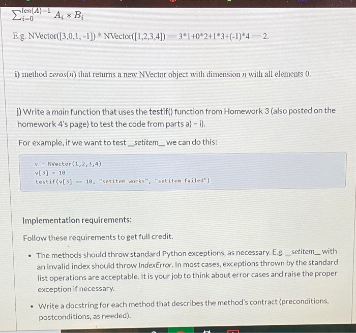 Solved Vector Class Write the code for this problem in a | Chegg.com