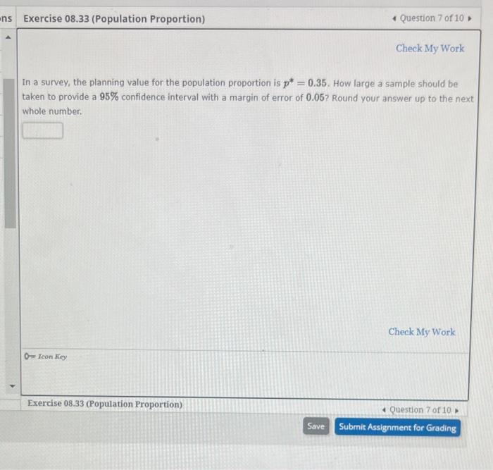 Solved In a survey, the planning value for the population