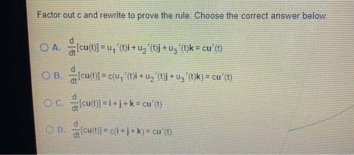 Solved Prove The Two Scalar Multiple Rules For Vector Fun Chegg Com