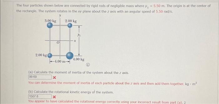 Solved The Four Particles Shown Below Are Connected By R