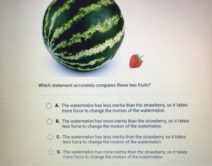 Solved Which statement accurately compares these two fruits? | Chegg.com