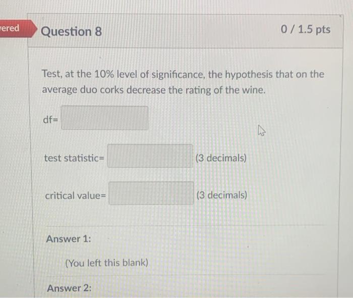 Solved al Question 6 1/1.5 pts Construct and interpret the
