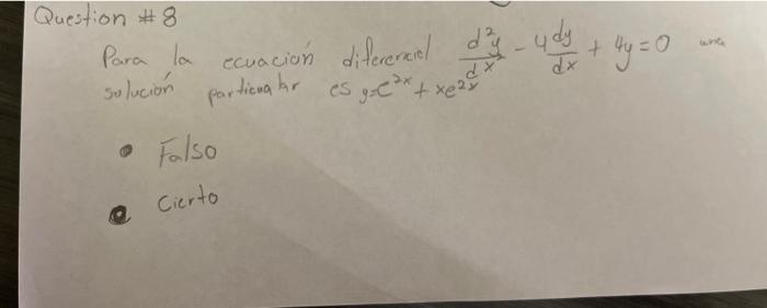 Question \#8 - Falso a cierto