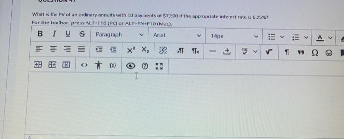 Solved What Is The Pv Of An Ordinary Annuity With 10 Paym Chegg Com