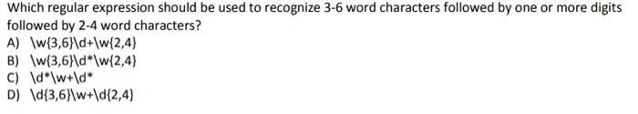 Solved Which regular expression should be used to recognize | Chegg.com