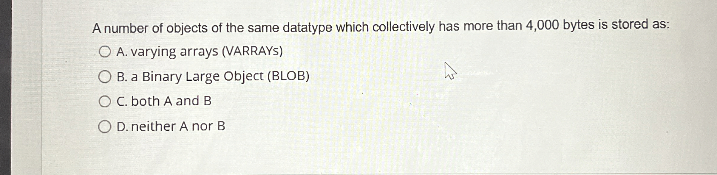 Solved A number of objects of the same datatype which | Chegg.com
