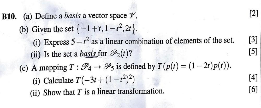 Solved 0. (a) Define A Basis A Vector Space V. (b) Given The | Chegg.com