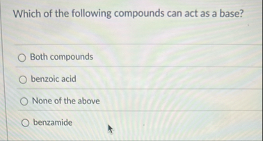 Solved Which of the following compounds can act as a | Chegg.com