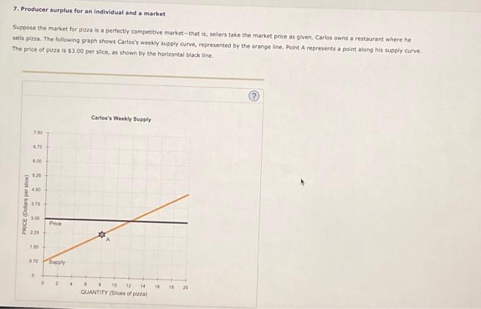 Solved 7. Producer Surplus For An Individual And A Market | Chegg.com