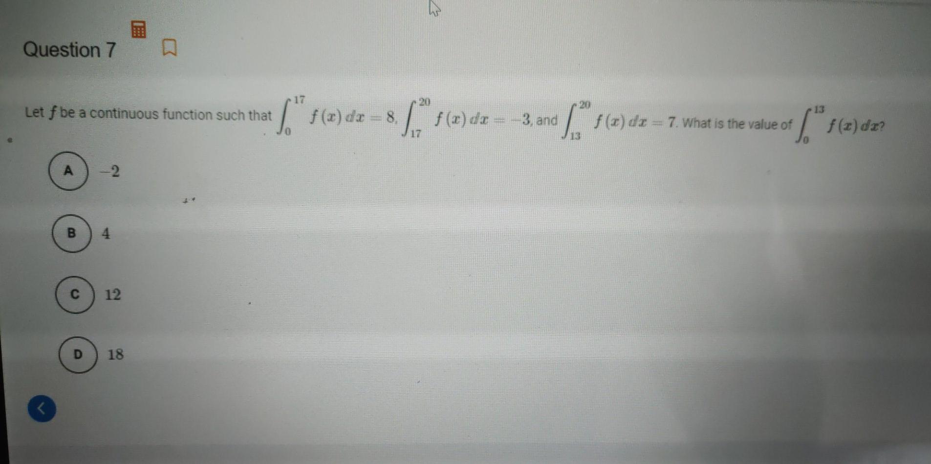 Solved Question 7 17 Let F Be A Continuous Function Such | Chegg.com